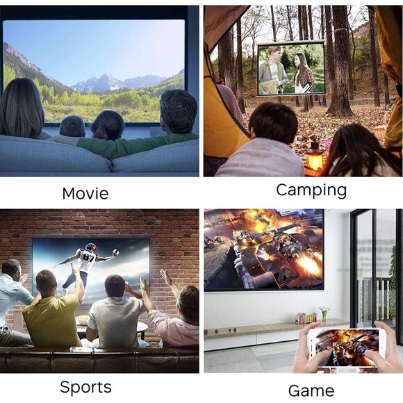 Meer Mini Projector Portable LED HDMI USB AV Home Theater Cinema Yellow White - Picture 11 of 12